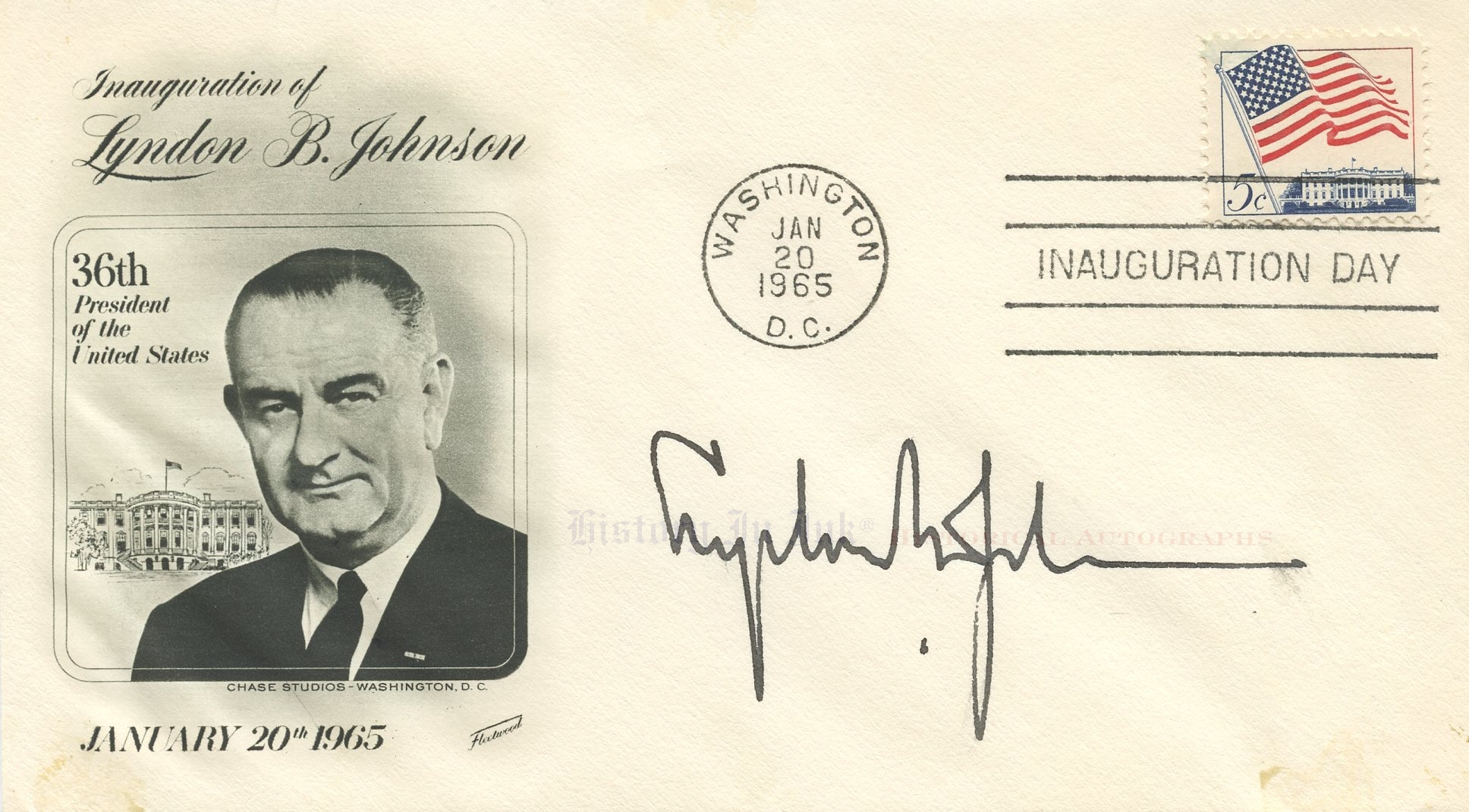 Lyndon B. Johnson Autograph - Signed Cacheted 1965 Inauguration Day Cover